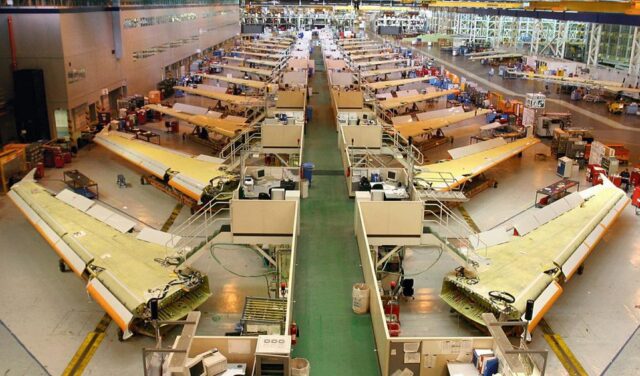 An Airbus factory, which could be affected by Trump's aviation tariffs.