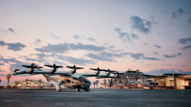 Archer Midnight at Abu Dhabi marina heliport