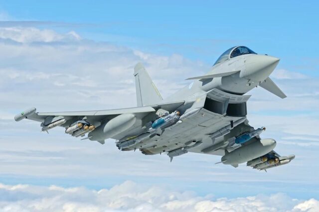 The Eurofighter Typhoon is one of the fighter jets on display at Paris Air Show