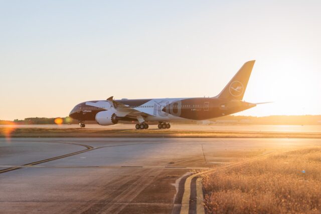 Lufthansa centennial livery sunrise