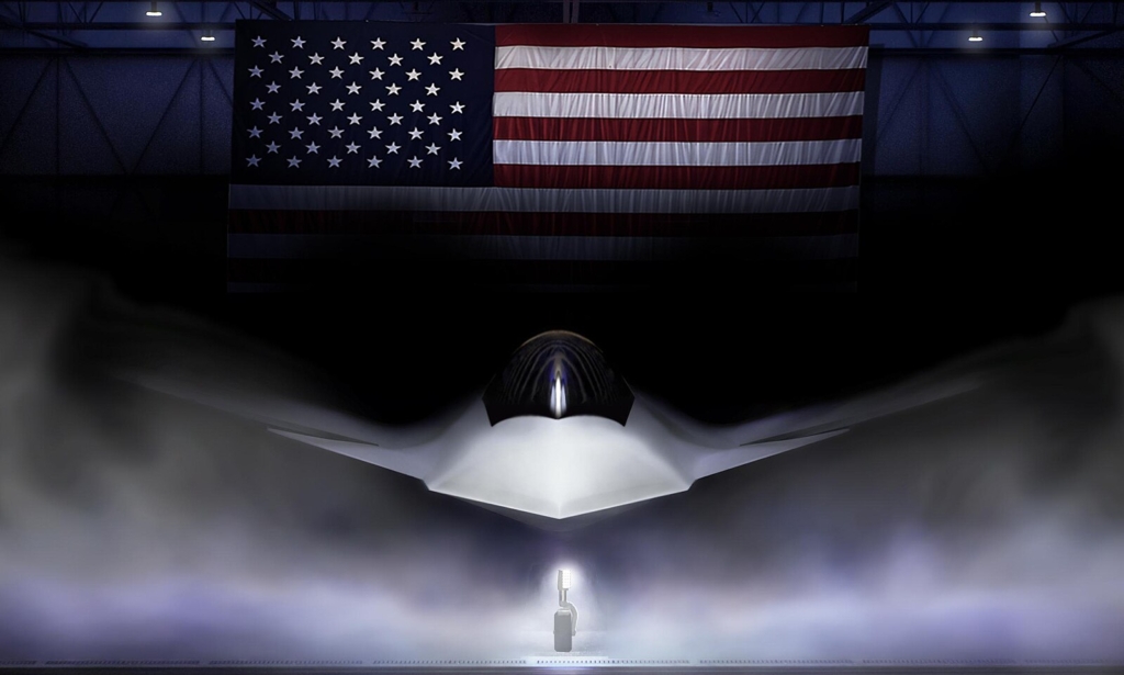 Mock up of F-47 6th generation fighter jet