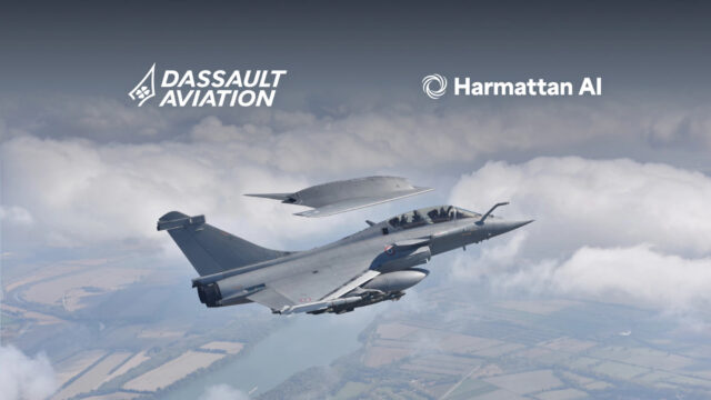 Rafale fighter jet flying with future UCAS loyal wingman drone
