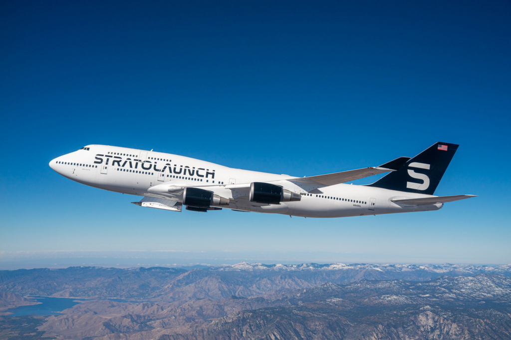 Stratolaunch Boeing 747 with Talon-A hypersonic vehicle carried