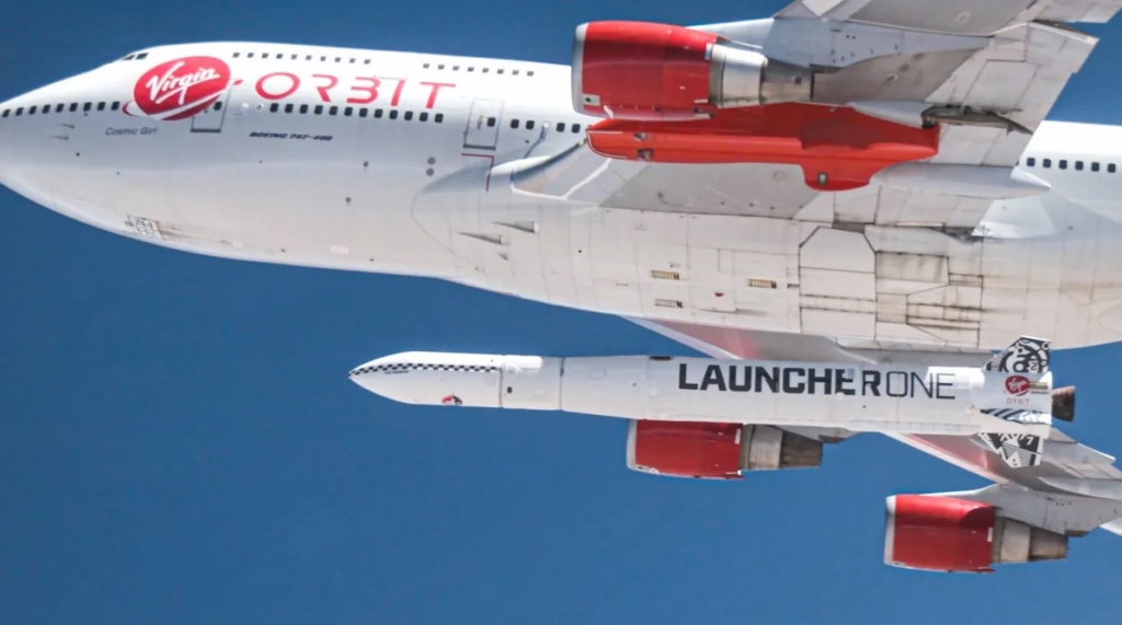 Virgin Orbit Boeing 747 with LauncherOne